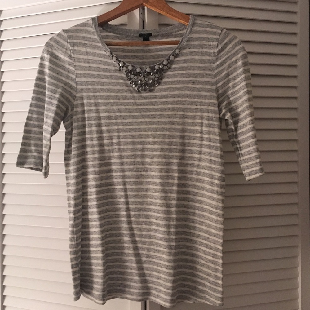 J Crew 3/4 sleeved, statement collared shirt